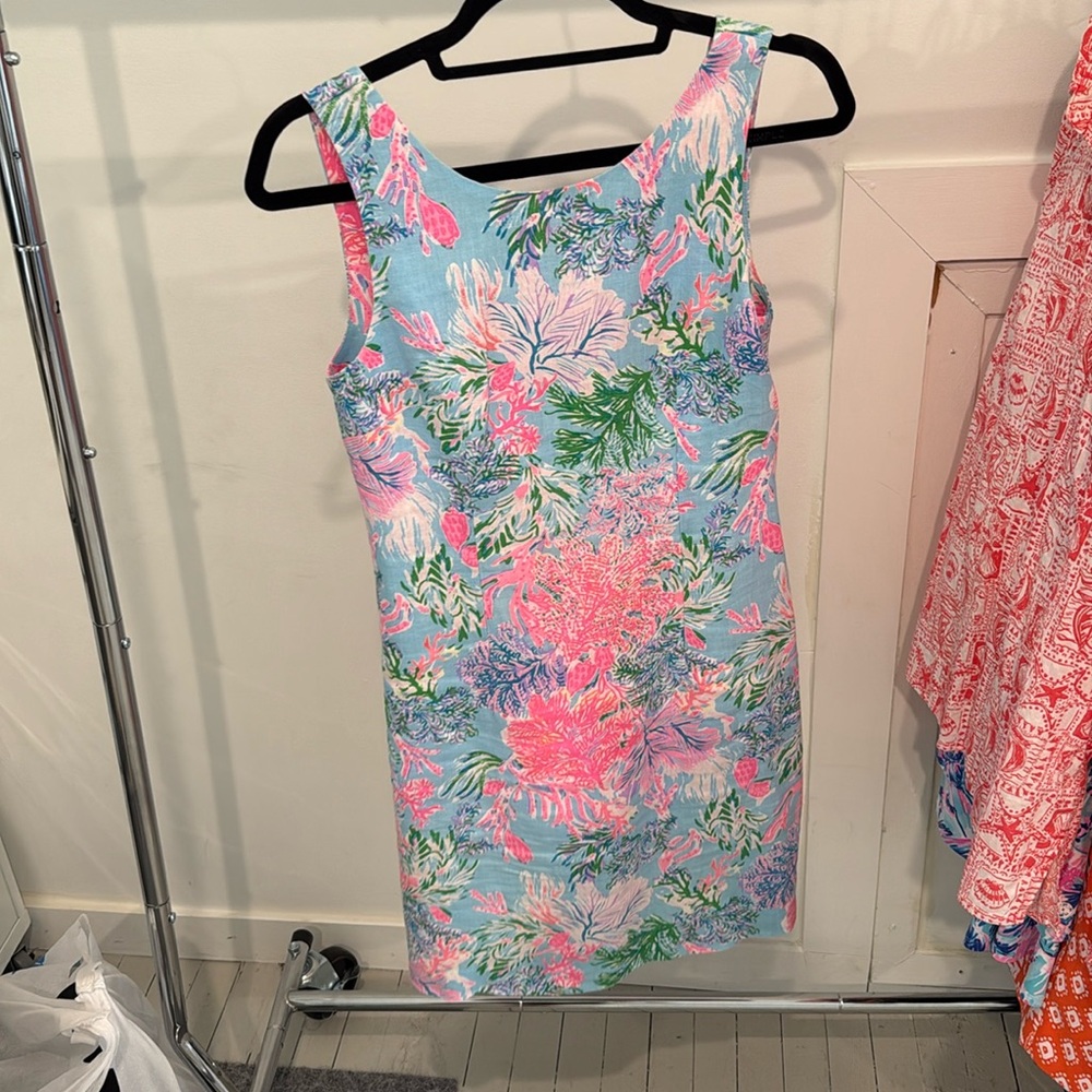 Lilly Pulitzer Floral Dress in Pink and Blue